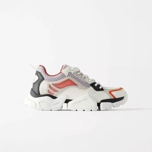 Zara white Chunky contrasting Sneakers 39